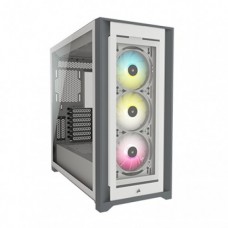 Corsair iCUE 5000X RGB Tempered Glass Mid-Tower ATX PC  White Smart Case 